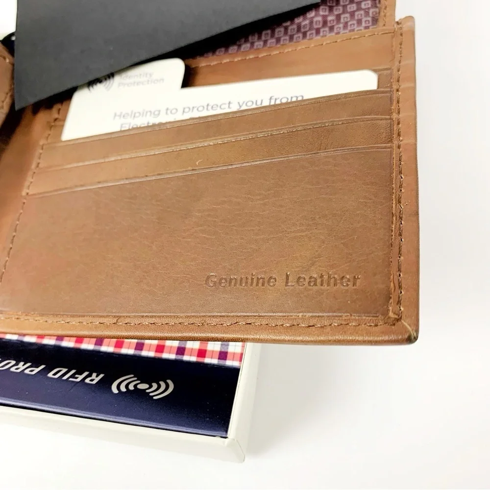 Ben Sherman Light Brown Leather RFID Wallet with Gift Box